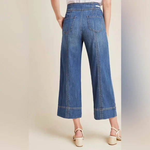Anthropologie Pilcro & Letterpress Ultra High Rise Wide Leg Cropped Jean Size 31 - Picture 2 of 12